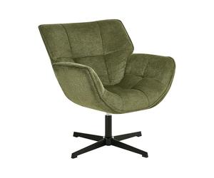 Fauteuil d'Appoint en Polyester Rembourré Siège Courbé Pivotant Vert Auma