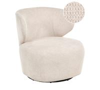 Fauteuil d'Appoint en Polyester Structure Siège Pivotante Dossier Incurvé Beige