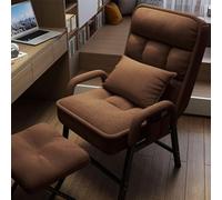 Fauteuil d'appoint moderne avec dossier réglable à 6 positions et repose-pieds - Chaise de salon confortable avec cadre en métal et poches latérales pour lire le confort du salon et de la chambre à
