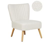 Fauteuil d'Appoint Moderne sans Accoudoirs avec Coutures Verticales en Tissu Bou