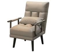Fauteuil D'appoint Pour Salon En Métal Fauteuil Rembourré Fauteuils Lounge Chaises De Bureau Sans Roulettes Fauteuils Inclinables Réglables Avec Dossier Ergonomique Pour Chambre À Coucher(Light gray)