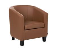Fauteuil d'Appoint Retro en Cuir PU Dossier Bas Rembourré Marron Borwick