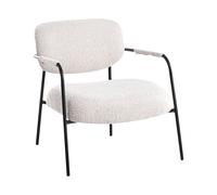 Fauteuil d'Appoint Structure en Métal Tissu Rembourré Assise Siège Suppléme
