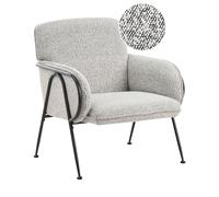 Fauteuil d'Appoint Structure en Métal Tissu Rembourré Siège Supplémentaire