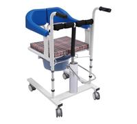 Fauteuil d'ascenseur hydraulique pour patient étroit 51 cm, ouverture à 180°, charge jusqu'à 90 kg, hauteur réglable 42-61 cm, avec insert WC et roulettes de frein, pour personnes âgées et soins