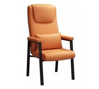 Fauteuil d'attente en cuir avec oreiller, confortable et moderne, fauteuil de lecture et de loisirs avec dossier haut (orange)