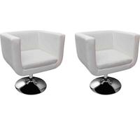 Fauteuil de bar 2 pcs. Blanc Similicuir