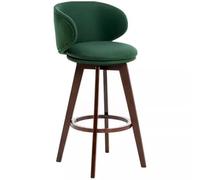 Fauteuil de Bar en Simili Cuir Gris et Bois de Noyer, Chaise Bar Haute Pivotantes Modernes du Milieu du Siècle pour Cuisine, Assemblage Facile, Hauteur D'assise de 29,5 Po(Green)