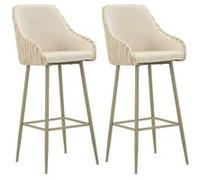 Fauteuil de bar en tissu et métal Alaska (Lot de 2) crème