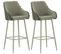 Fauteuil de bar en tissu et métal Alaska (Lot de 2) vert