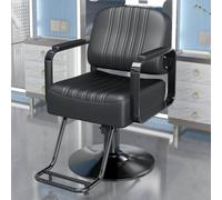 Fauteuil De Barbier Professionnel, Fauteuil De Salon Pivotant À 360° Doté D'une Pompe Hydraulique Robuste, D'un Siège Spacieux Avec Un Rembourrage De 16 Cm D'épaisseur,Aa