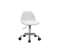 Fauteuil de bureau blanc enfant à roulettes STEEVY