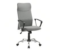 Fauteuil De Bureau, Chaise Ergonomique, Siège Rembourré Pivotant, En Tissu, Hauteur Réglable, Charge 120 Kg, Gris Gris