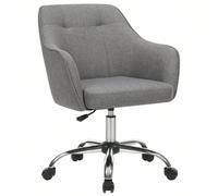 SONGMICS Chaise de bureau - Chaise pivotante - réglable en hauteur - 120kg - cadre en acier - tissu imitation lin - Gris OBG019G01