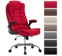 CLP Fauteuil de bureau Thor XXL – rembourré en tissu, pivotant, accoudoirs, hauteur réglable, rouge