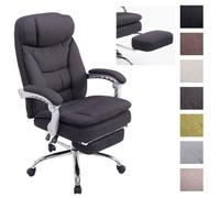 Fauteuil de bureau - CLP - Troy - Inclinable - Tissu - Repose-pieds réglable - Noir 118 cm