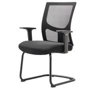 Fauteuil de Bureau Confortable avec Piètement Luge, Fauteuil Bureau avec Accoudoirs, Structure de Soutien Lombaire Stable, Coussin en Éponge, Chaise Bureau Ergonomique