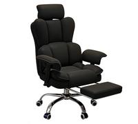 Fauteuil De Bureau De Direction avec Repose-Pieds - Chaise De Jeu Pivotante avec Appuie-tête Et Accoudoirs pour La Maison, Le Bureau Et Les Salles De Conférence(Noir)