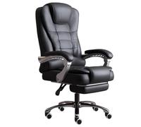 Fauteuil De Bureau De Direction Boss avec Repose-Pieds - Fauteuil Pivotant Ergonomique Inclinable À Dossier Haut pour La Maison, Le Bureau Et Les Salles De Conférence(Noir)