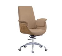 Fauteuil de Bureau de Direction, Cuir de Grain de Bois, Rotation 360° Angle d'inclinaison 90°-110°, Coussin en éponge, Fauteuil Ergonomique pivotant, pour Le Bureau, Le Travail, Les Jeux. (Color : Kh