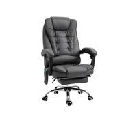 Vinsetto Fauteuil de bureau massant chauffant hauteur réglable dossier inclinable repose-pied + coussin lombaires intégrés