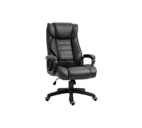 Vinsetto Fauteuil de bureau direction massant, hauteur réglable, dossier à bascule, simili cuir Noir