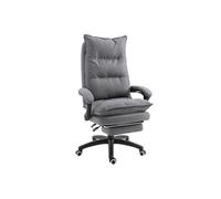 Vinsetto Fauteuil de bureau massant hauteur réglable dossier inclinable repose-pied gris chiné