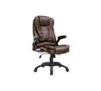HOMCOM – Fauteuil de bureau ergonomique massant et chauffant électrique pivotant synthétique brun