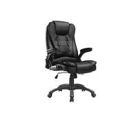 Fauteuil de bureau direction pivotant massant chauffant électrique revêtement synthétique noir