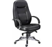 Fauteuil de bureau en croute de cuir noir