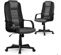 Fauteuil de bureau en cuir et micro-maille - Sofotel - Noir-gris - Ergonomique - Inclinaison libre - Charge max 120 kg