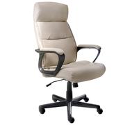 Fauteuil de Bureau en Cuir PU avec Dossier Réglable et Pivotant Beige Guru