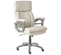 Fauteuil de Bureau en Similicuir Siège Inclinable Réglable en Hauteur Rembourrage Epais Beige Gallant