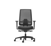 Fauteuil de bureau en tissu et maille M1 Indeed - Hauteur réglable et accoudoirs 2D - Noir