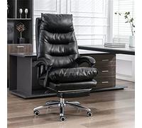 Fauteuil de bureau ergonomique à dossier haut avec repose-pieds, pivotant et inclinable, accoudoirs réglables, soutien lombaire - Parfait pour les managers et les bureaux à domicile