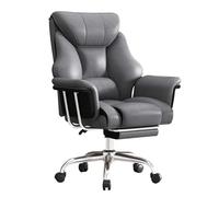 Fauteuil de bureau ergonomique à dossier haut en cuir pivotant avec hauteur réglable et grandes roues pour une mobilité facile, parfait pour une utilisation professionnelle