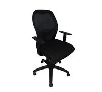 Fauteuil de bureau ergonomique avec mécanisme synchro, accoudoirs réglables et hauteur réglable - Dossier en maille respirante en Noir