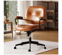 Fauteuil de Bureau Ergonomique avec revêtement en Cuir, Dossier pivotant à 360°, inclinable et Rembourrage Confortable, idéal pourà Domicile ou la Coiffeuse.