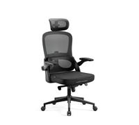 Diablo Chaise de Bureau Ergonomique V-Light | Accoudoirs Réglables, Tissu Respirant, 4 Niveaux d'Inclinaison, Appuie-tête Réglable, Support Lombaire | Fauteuil de Bureau | Noir