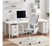 Fauteuil De Bureau Ergonomique Dossier Haut, Soutien Lombaire Réglable | appuie-tête réglable, accoudoirs relevables, fauteuil pivotant pour télétravail et gaming