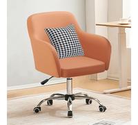 Fauteuil de Bureau Ergonomique en Cuir, pivotant et Respirant, Confortable et inclinable, Design Orange élégant pour Le Bureau et la Maison