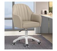 Fauteuil de Bureau Ergonomique en Cuir pour la Maison - Fauteuil Roulant réglable avec accoudoirs et Dossier rembourré à Dossier Moyen pour Une Utilisation Confortable sur Un Bureau d'ordina
