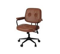 Fauteuil de Bureau Ergonomique en Cuir synthétique avec accoudoirs et Dossier pivotant et relevable pour étudier, se maquiller et Jouer dans la Chambre (Bruin)