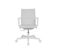 Fauteuil de bureau ergonomique Ewen Sitness avec accoudoirs - Assise et dossier en maille filet - Blanc