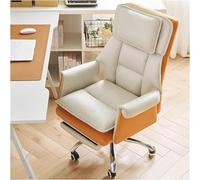 Fauteuil de bureau ergonomique inclinable à 135° en tissu beige confortable avec repose-pieds pour la maison et le bureau - Relaxation et soutien ultimes