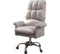 Fauteuil de Bureau Ergonomique inclinable avec roulettes et accoudoirs, idéal pour Le télétravail, Le Jeu et offrant Un Soutien Lombaire Optimal (Gris).