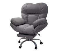 Fauteuil de Bureau Ergonomique inclinable et relevable, Fauteuil de Jeu Confortable pour Salon et Chambre (Gris foncé avec Repose-Pieds)