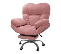 Fauteuil de Bureau Ergonomique inclinable et relevable, Fauteuil de Jeu Confortable pour Salon et Chambre (Rose avec Repose-Pieds)