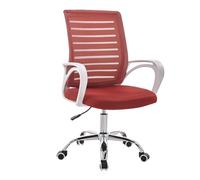 Fauteuil de bureau ergonomique pivotant avec accoudoirs et dossier double sécurité Idéal pour la maison et le bureau (rouge et blanc) Design confortable et élégant