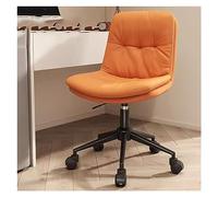 Fauteuil de Bureau Ergonomique pivotant avec roulettes, sans accoudoirs, rembourré en Similicuir, Hauteur réglable, pour Bureau, Coiffeuse, Lecture, Support Dorsal Central
